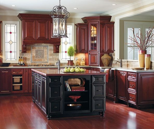 Best ideas about Burgundy Kitchen Decor
. Save or Pin Burgundy kitchen cabinets with a black island Now.