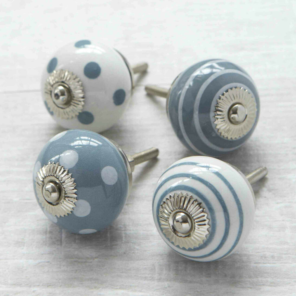 Best ideas about Cabinet Door Knobs
. Save or Pin Grey spots stripes ceramic cupboard door knob drawer Now.