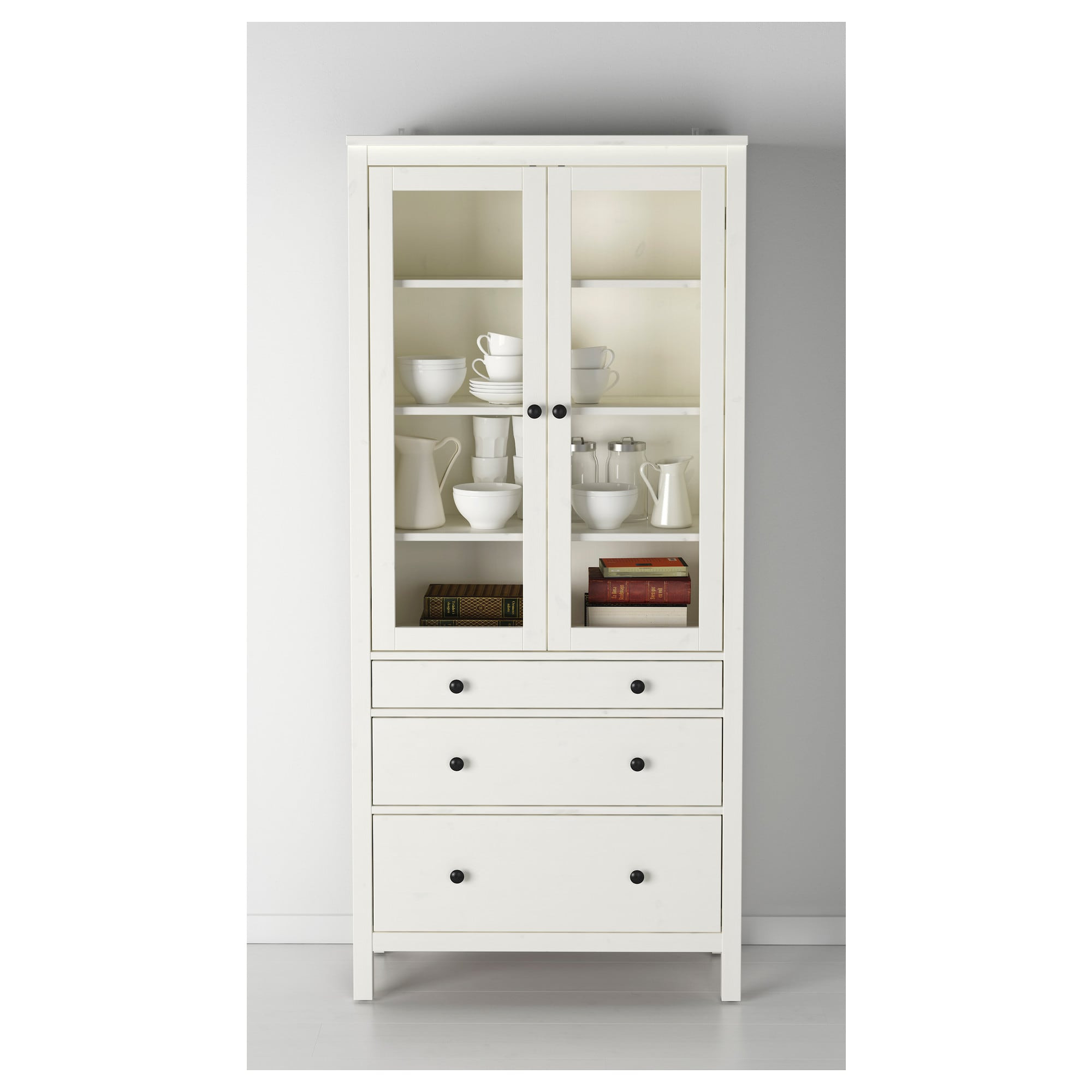 Best ideas about Cabinet With Drawers
. Save or Pin HEMNES Glass door cabinet with 3 drawers White stain 90 x Now.
