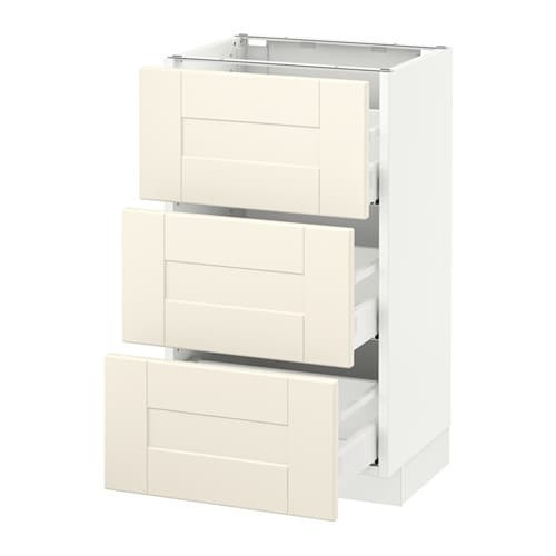 Best ideas about Cabinet With Drawers
. Save or Pin SEKTION Base cabinet with 3 drawers white Grimslöv off Now.
