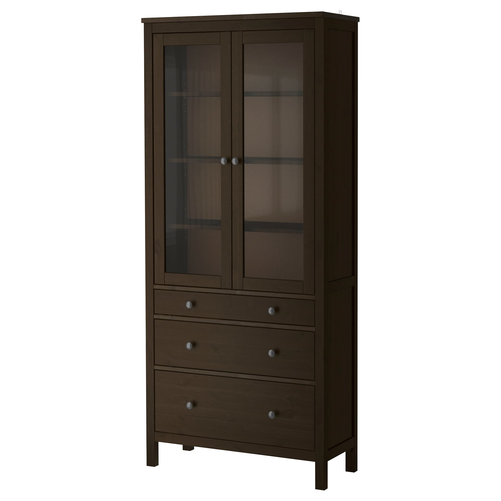 Best ideas about Cabinet With Drawers
. Save or Pin HEMNES Glass door cabinet with 3 drawers Black brown Now.