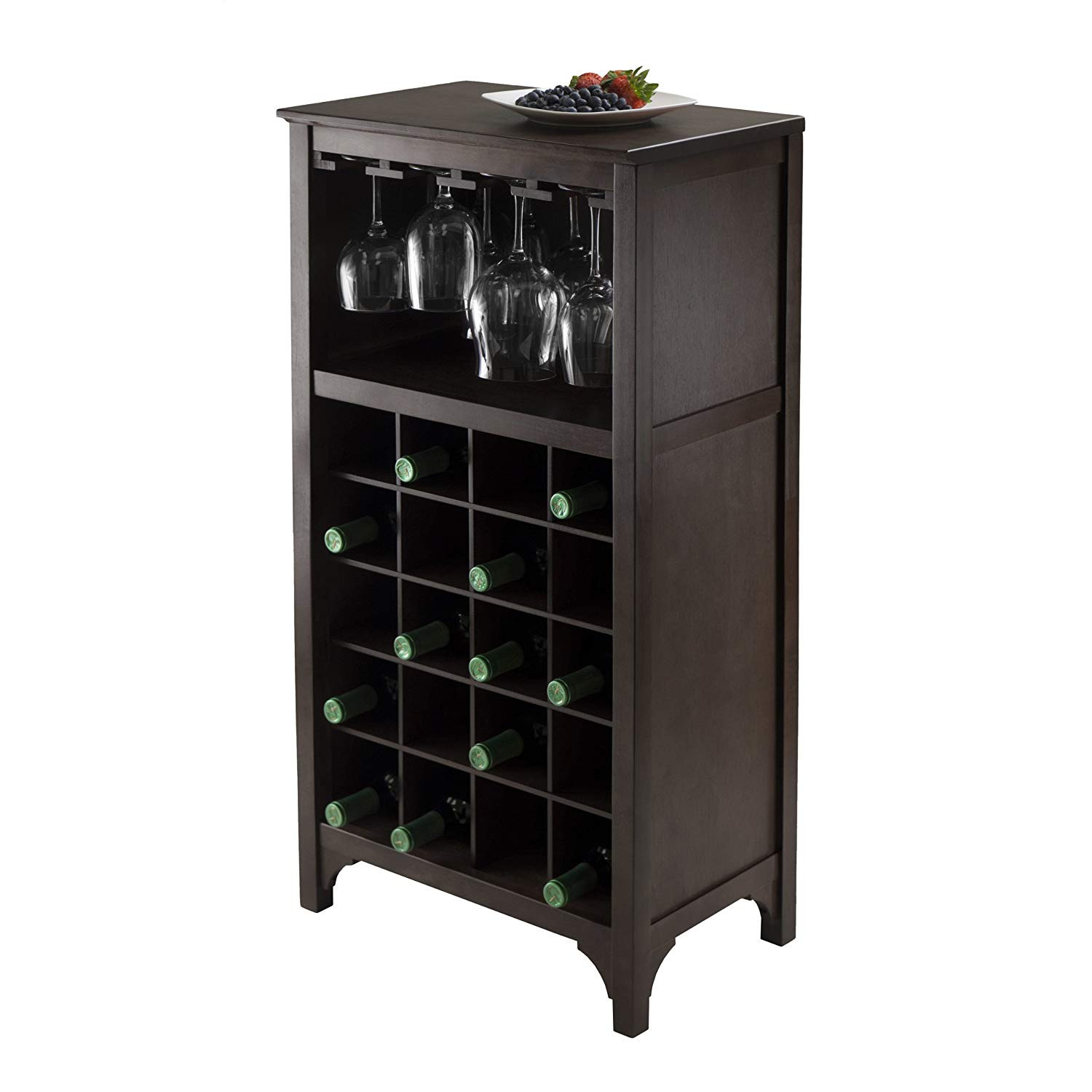 Best ideas about Cabinet With Wine Rack
. Save or Pin Wine Storage Cabinet Dark Wood Bar 12 Glass 20 Bottles Now.