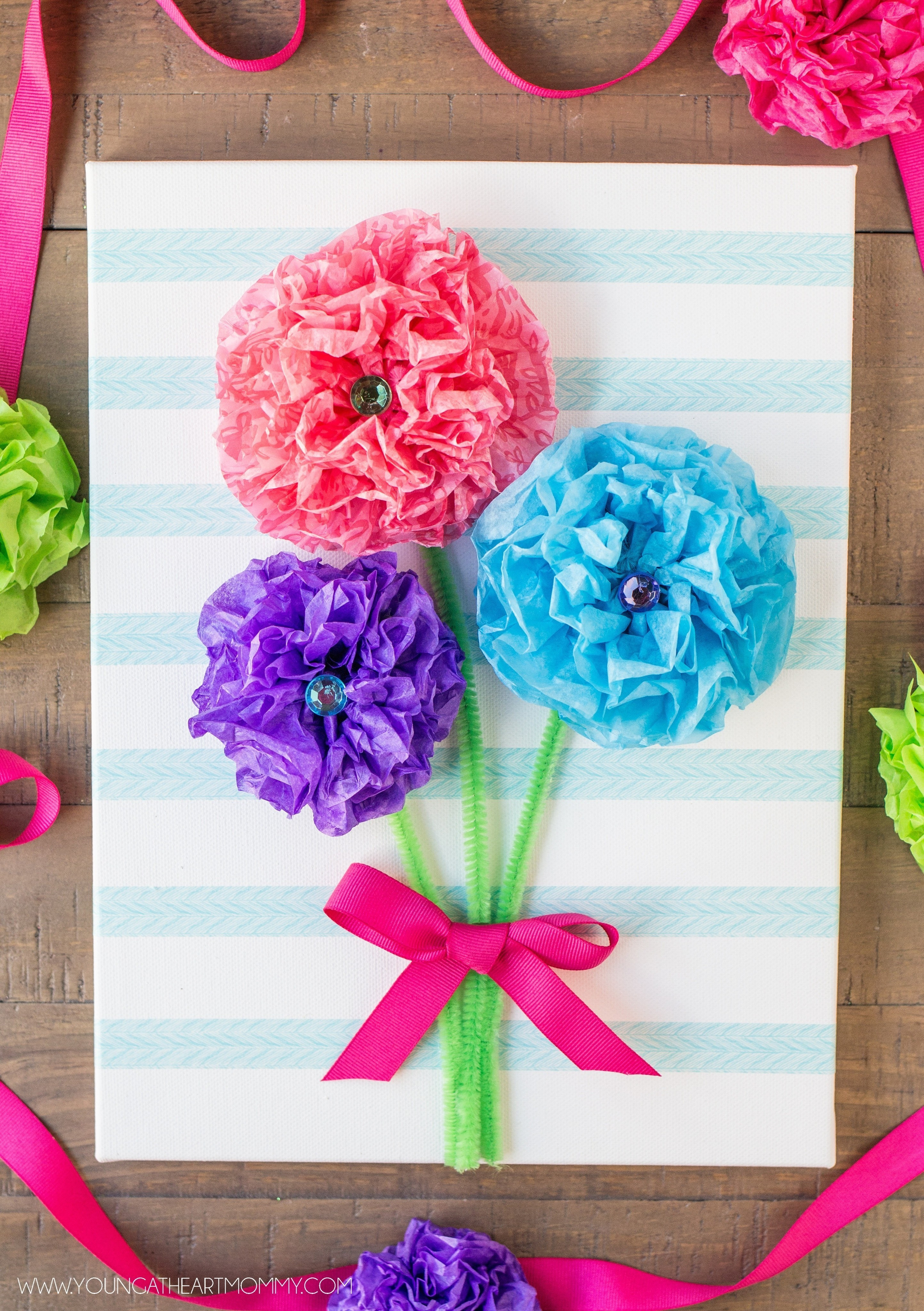 Best ideas about Canvas Crafts For Toddlers
. Save or Pin Tissue Paper Flower Bouquet Canvas · How To Make Wall Now.