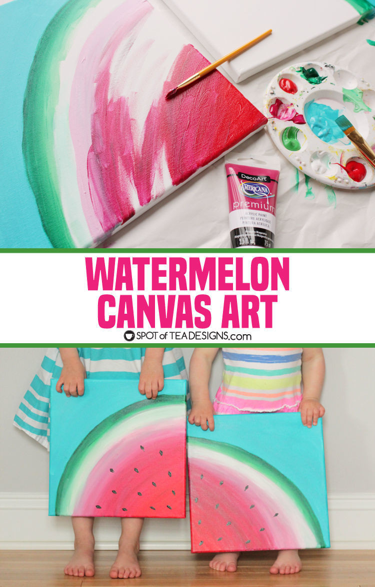 Best ideas about Canvas Painting Ideas For Kids
. Save or Pin Sweet Summer Watermelon Canvas Art Now.