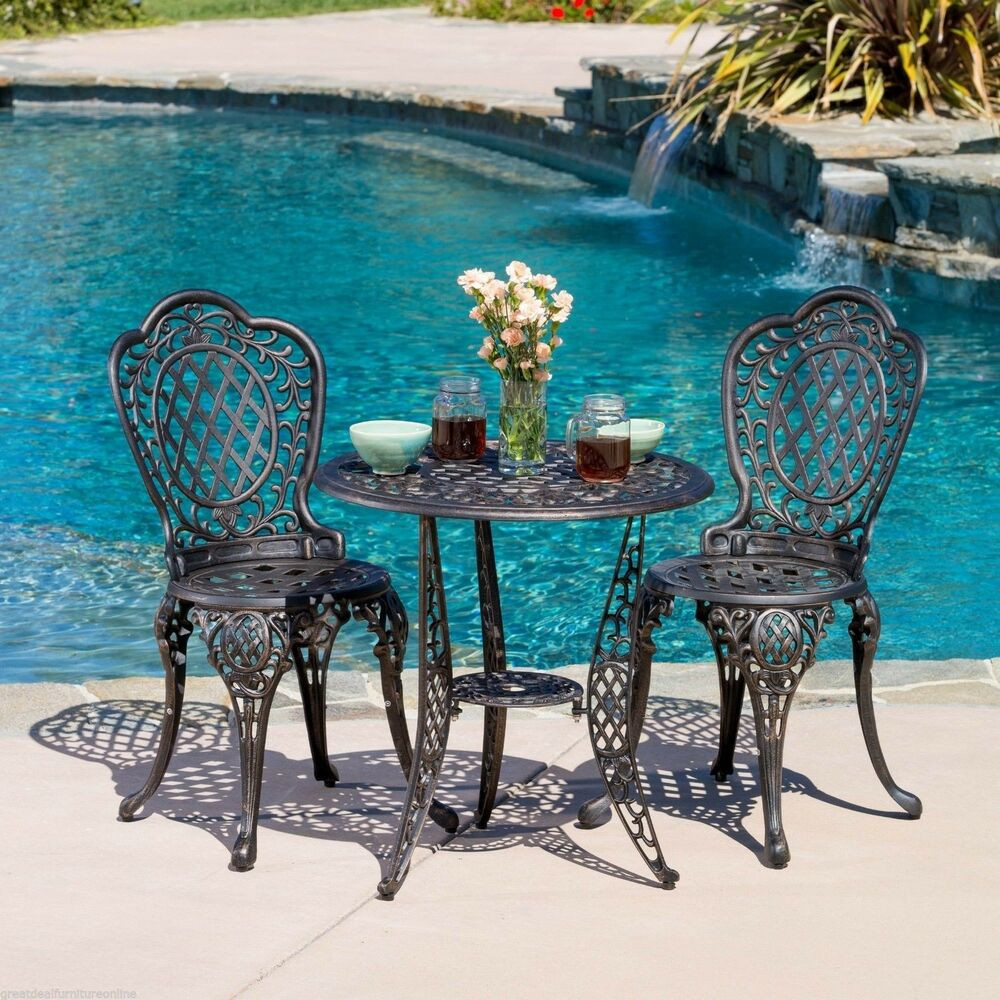 Best ideas about Cast Aluminum Patio Furniture
. Save or Pin Outdoor Patio Furniture 3pcs Cast Aluminum Bistro Set in Now.