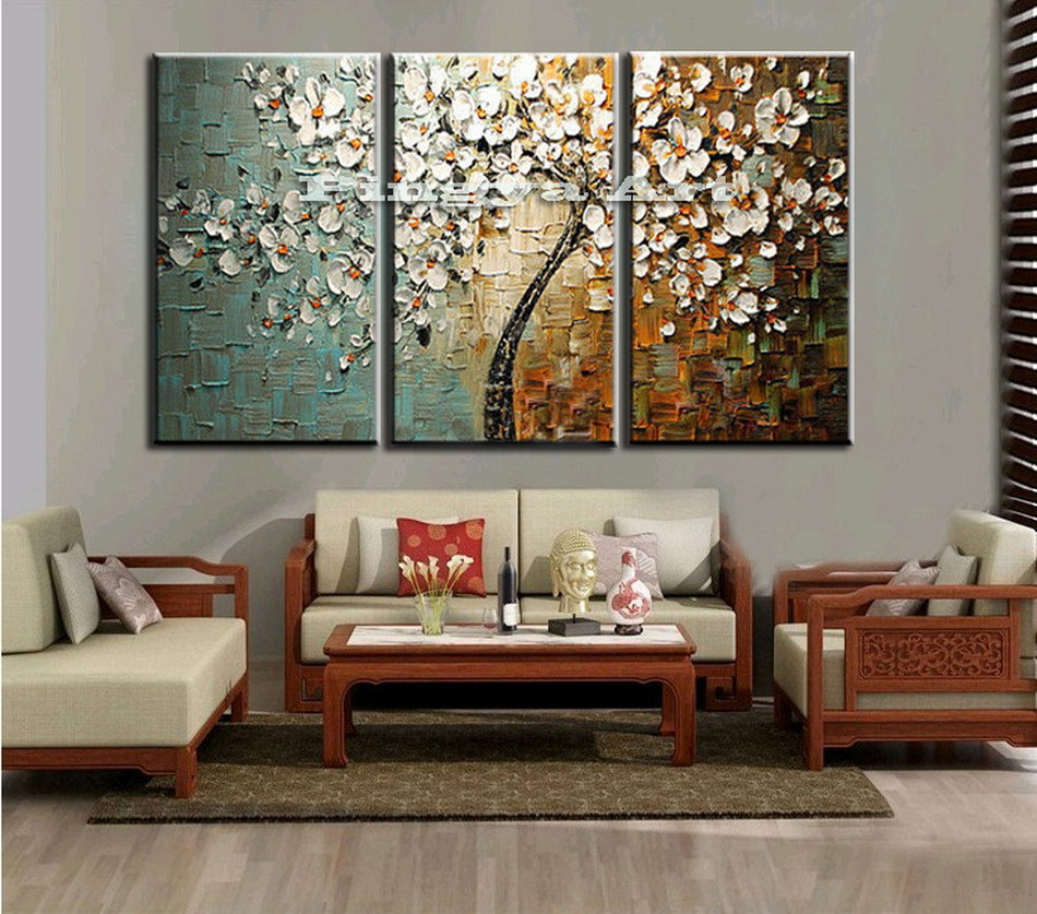 Best ideas about Cheap Canvas Wall Art
. Save or Pin 3 panel abstract wall art cheap modern handmade tree Now.