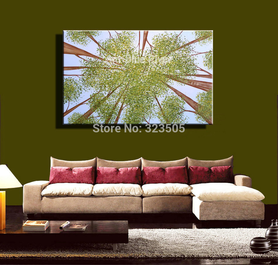 Best ideas about Cheap Canvas Wall Art
. Save or Pin Big size Green tree cheap handmade Abstract modern wall Now.