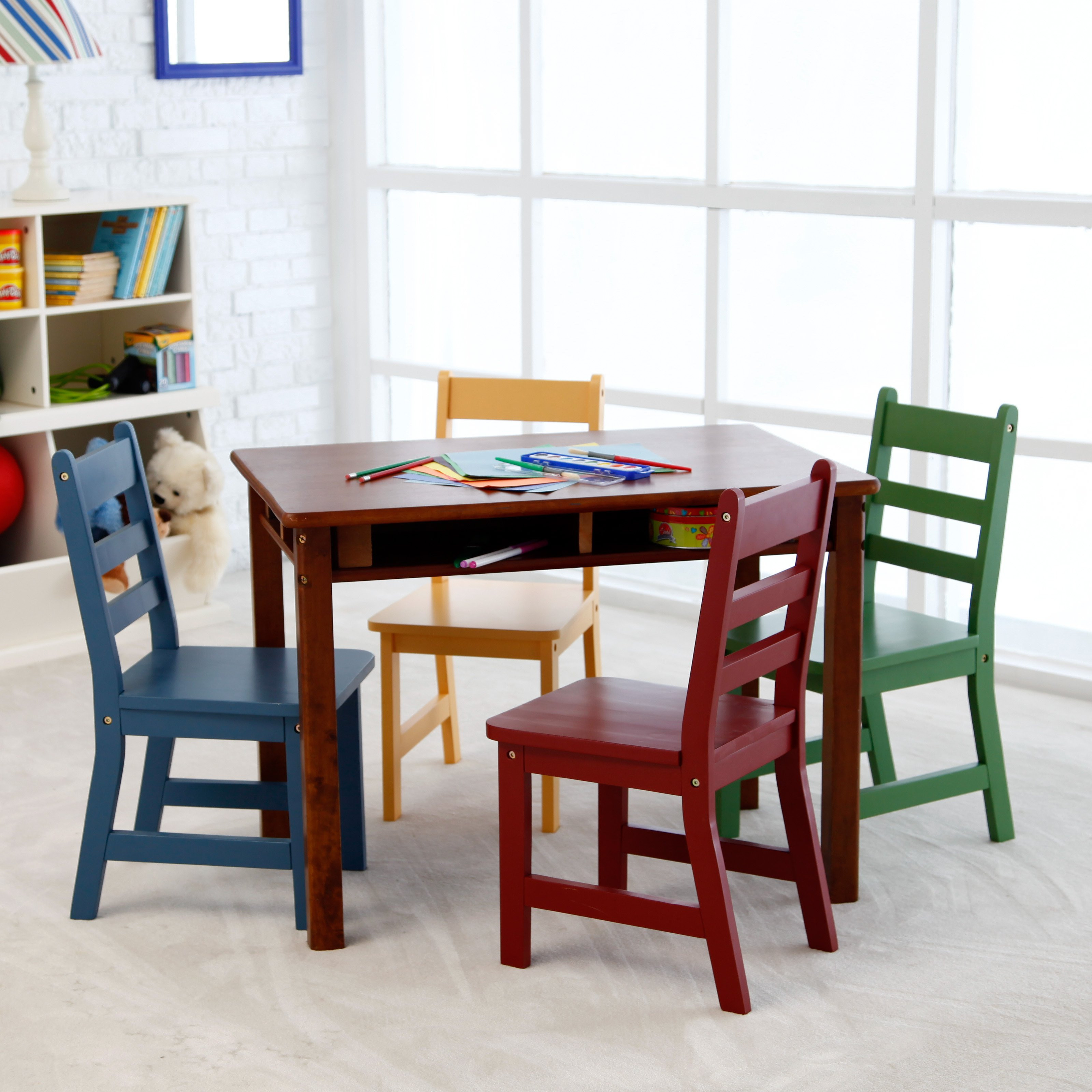 Best ideas about Childrens Table And Chairs
. Save or Pin Lipper Childrens Walnut Rectangle Table and 4 Chairs Now.