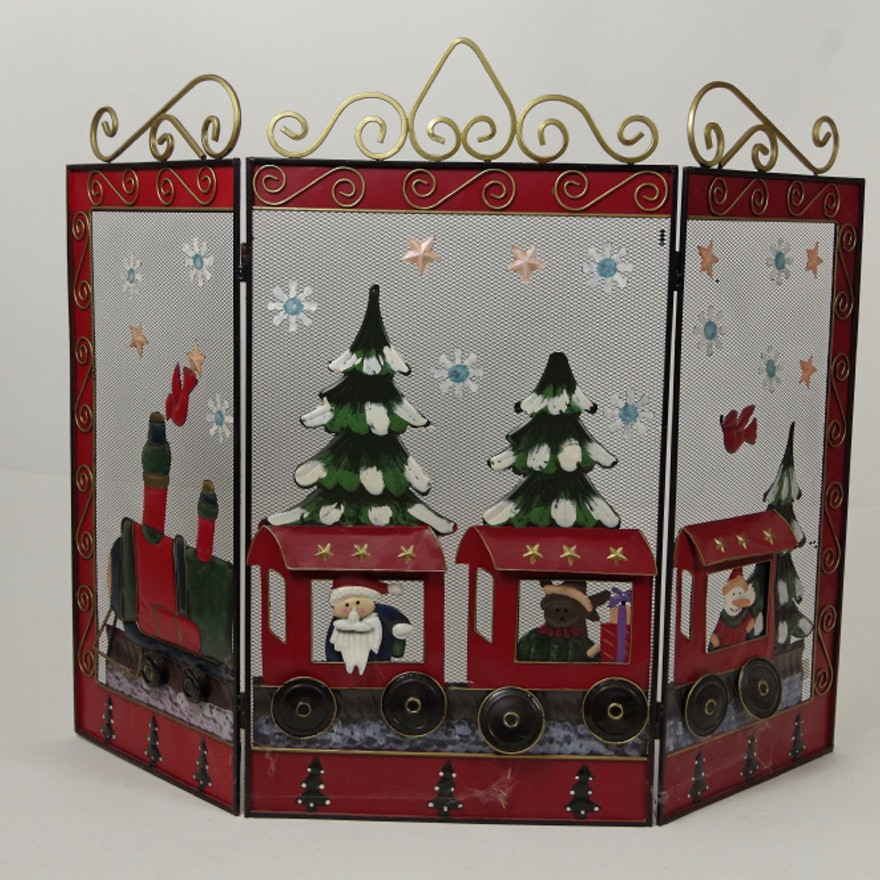 Best ideas about Christmas Fireplace Screen
. Save or Pin Hand Painted Metal Christmas Fireplace Screen Now.