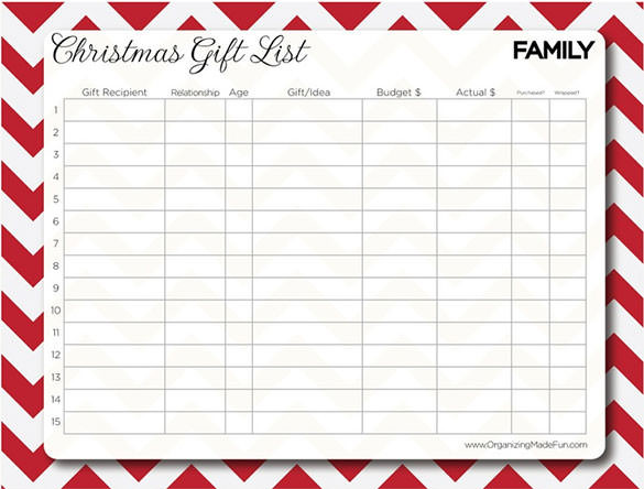 Best ideas about Christmas Gift List Templates
. Save or Pin 27 Christmas Gift List Templates Free Printable Word Now.