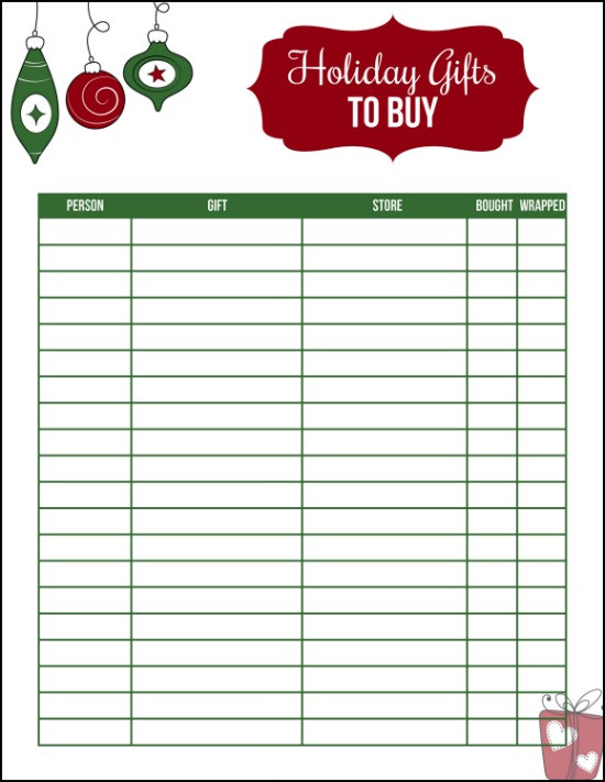 Best ideas about Christmas Gift List Templates
. Save or Pin Printable Christmas Gift List Hoosier Homemade Now.