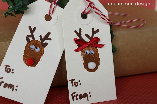 Best ideas about Christmas Tags DIY
. Save or Pin DIY Reindeer and Snowman Thumbprint Christmas Tags A Now.