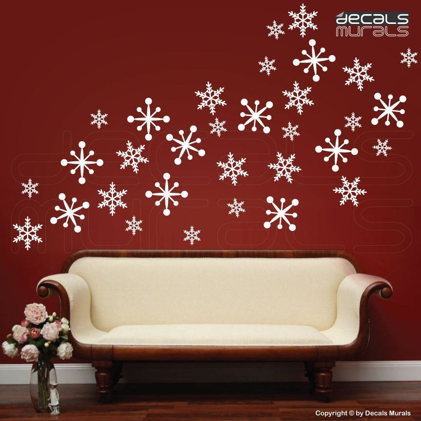 Best ideas about Christmas Wall Art
. Save or Pin Wall decals SNOWFLAKES Christmas wall decor Holidays interior Now.