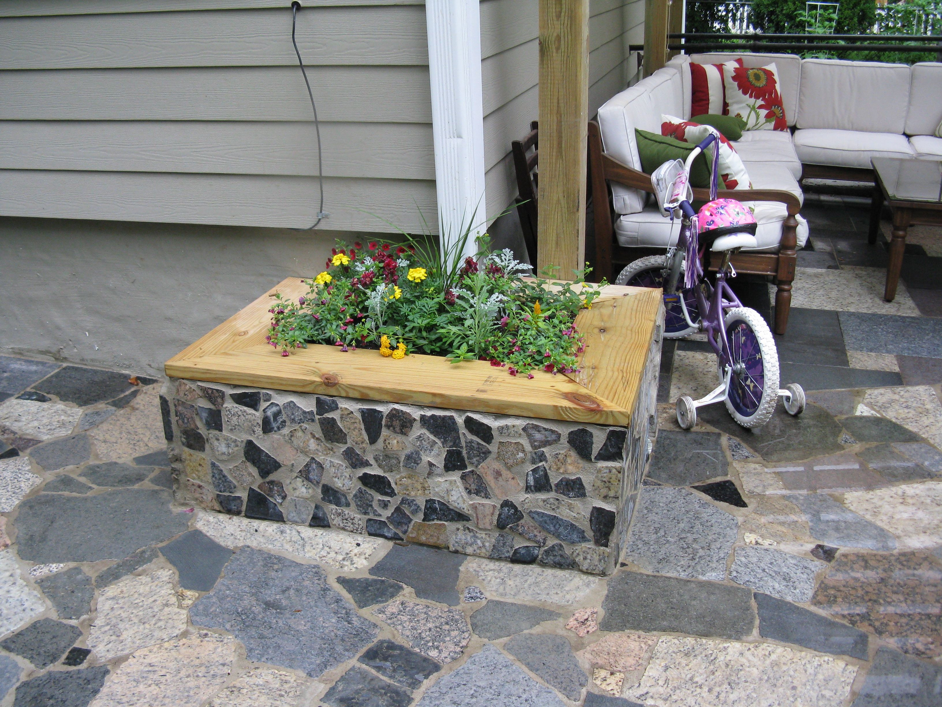 Best ideas about Cinder Block Planter Box
. Save or Pin Mosaic scraps mortared to cinder block planter box on Now.