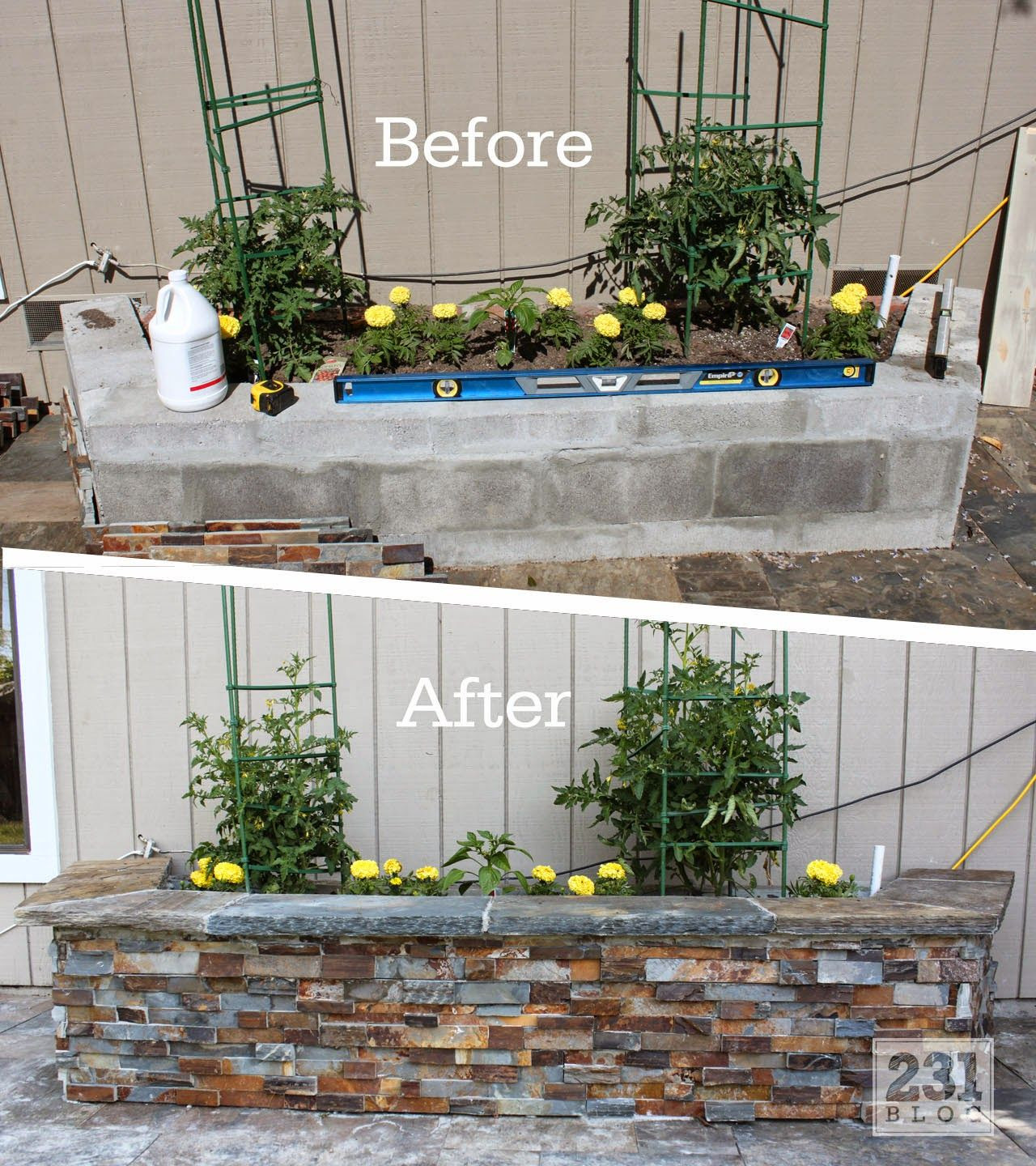 Best ideas about Cinder Block Planter Box
. Save or Pin DIY Slate Ledger Stone Planter Boxes with a bench Boxes Now.