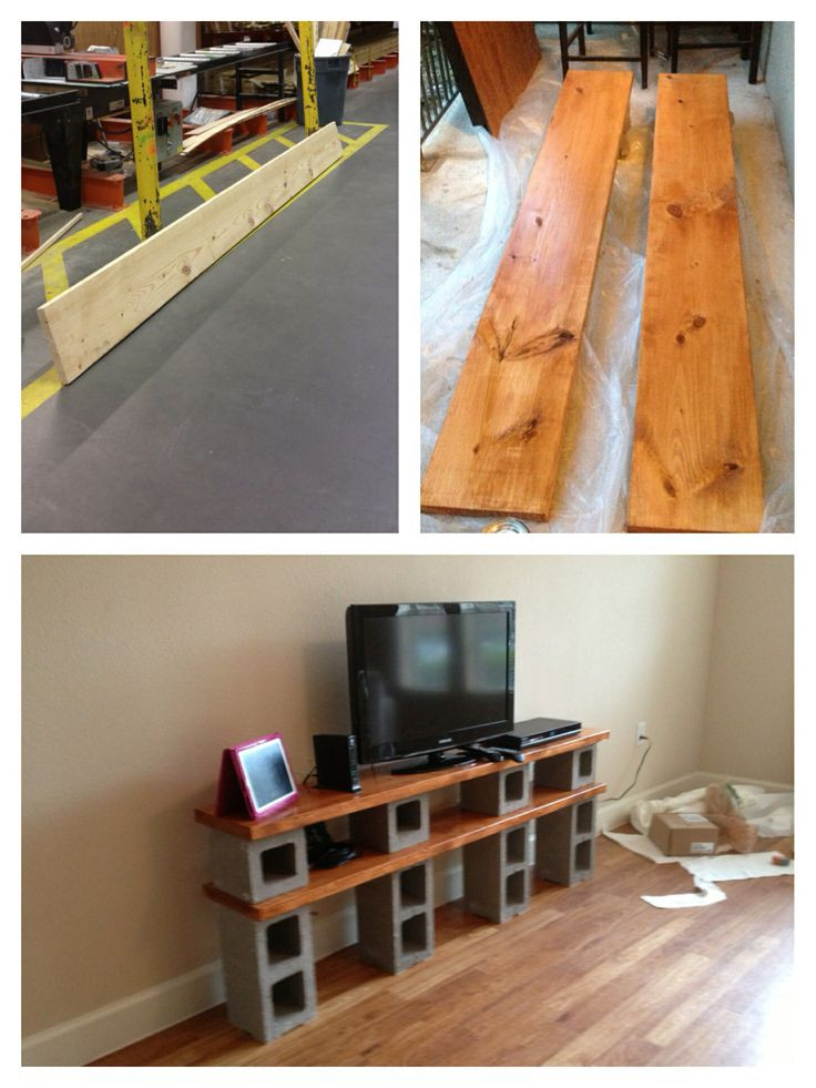 Best ideas about Cinder Block Tv Stand
. Save or Pin Our TV stand cinder blocks concrete and stained wood Now.