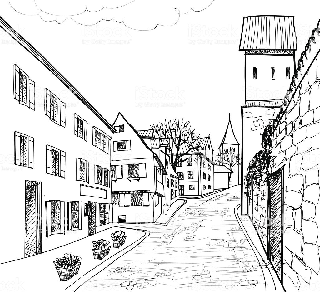 Best ideas about City Landscape Drawing
. Save or Pin Cosy Street Houses In Perspective Hand Drawing Landscape Now.
