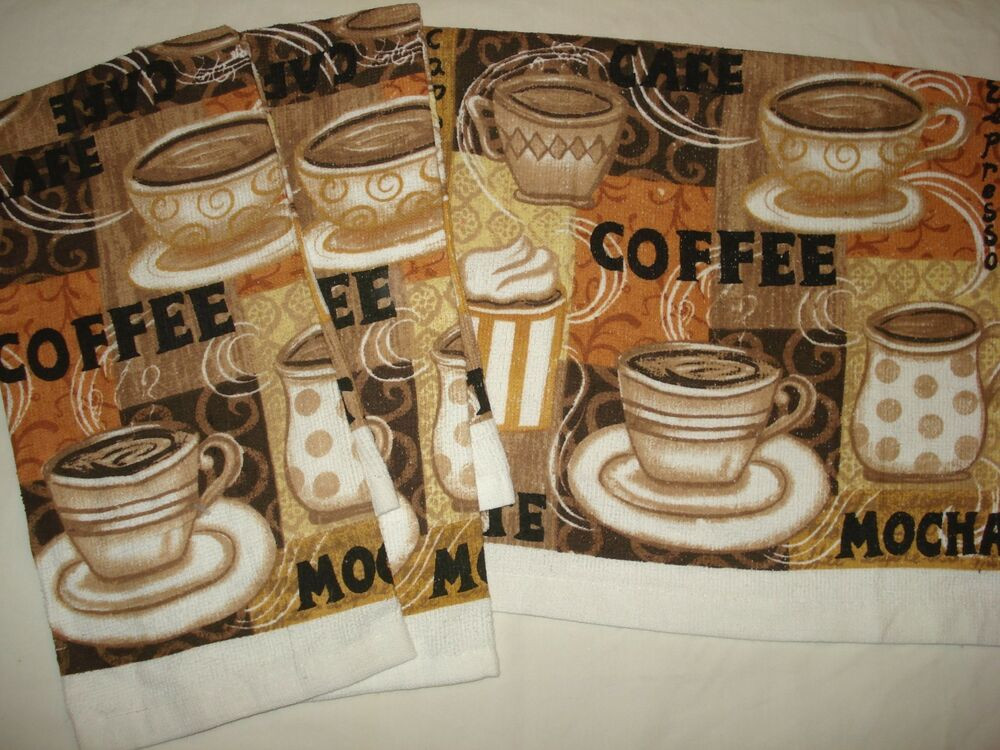 Best ideas about Coffee Kitchen Decor Sets
. Save or Pin Coffee Cups Cafe Mocha Latte Decor Printed Kitchen Bar Now.