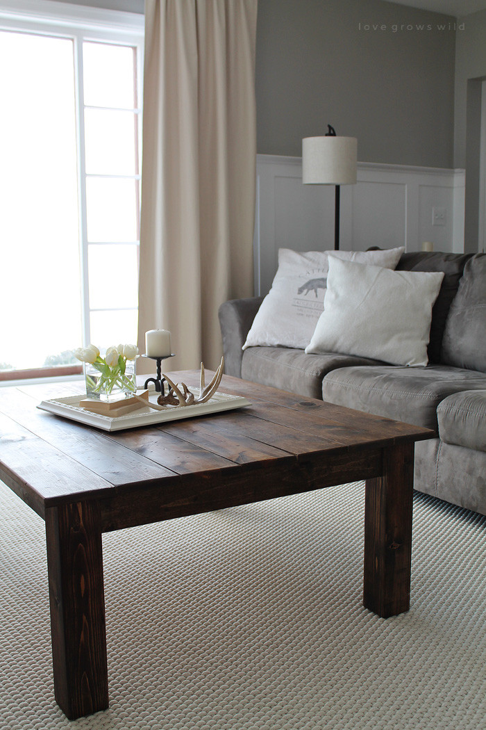 Best ideas about Coffee Table Diy
. Save or Pin DIY Farmhouse Coffee Table Love Grows Wild Now.