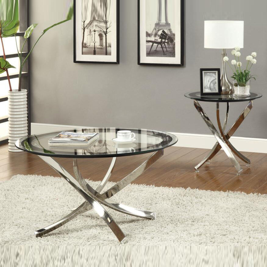 Best ideas about Coffee Table Glass
. Save or Pin Nickel Round Tempered Glass Top Chrome Legs Cocktail Now.