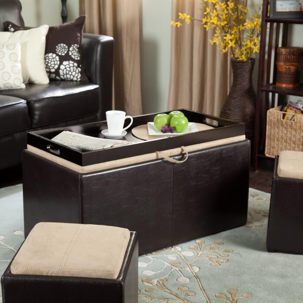 Best ideas about Coffee Table Ottoman
. Save or Pin 36 Top Brown Leather Ottoman Coffee Tables Now.