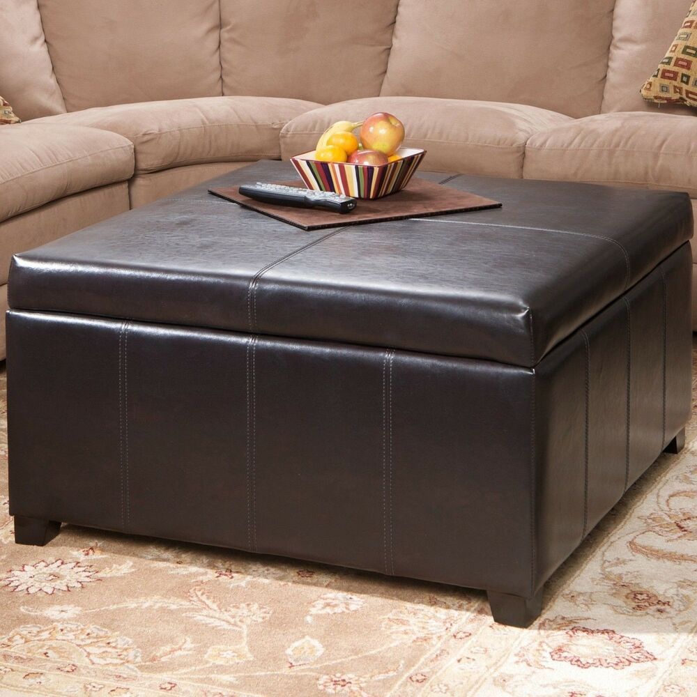 Best ideas about Coffee Table Ottoman
. Save or Pin Espresso Leather Storage Ottoman Coffee Table Now.