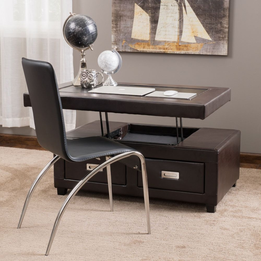 Best ideas about Coffee Table Ottoman
. Save or Pin Living Room Brown Leather Convertible Coffee Table Ottoman Now.