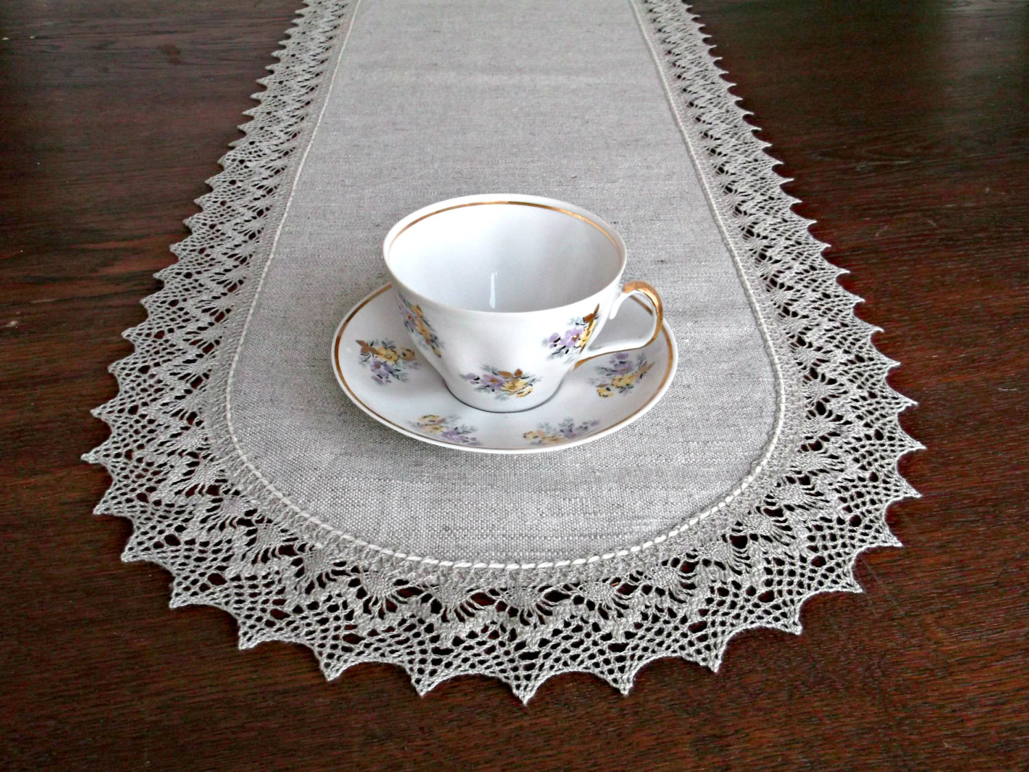Best ideas about Coffee Table Runner
. Save or Pin 60 Coffee table runner with lace edge Grey Linen lace dresser Now.