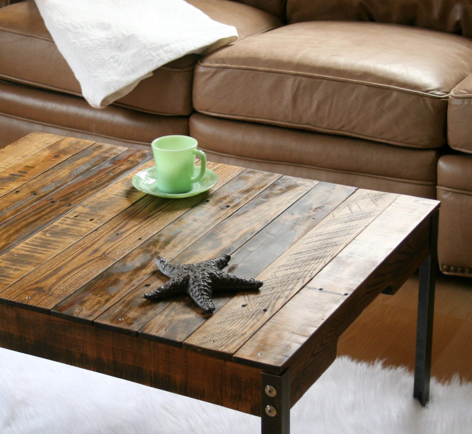 Best ideas about Coffee Table Rustic
. Save or Pin Rustic Industrial Reclaimed Wood Coffee Table with Iron Legs Now.