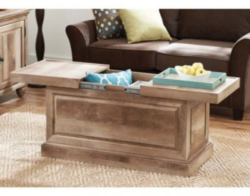 Best ideas about Coffee Table With Hidden Storage
. Save or Pin Coffee Table Weathered Reclaimed Wood Hidden Storage Trunk Now.