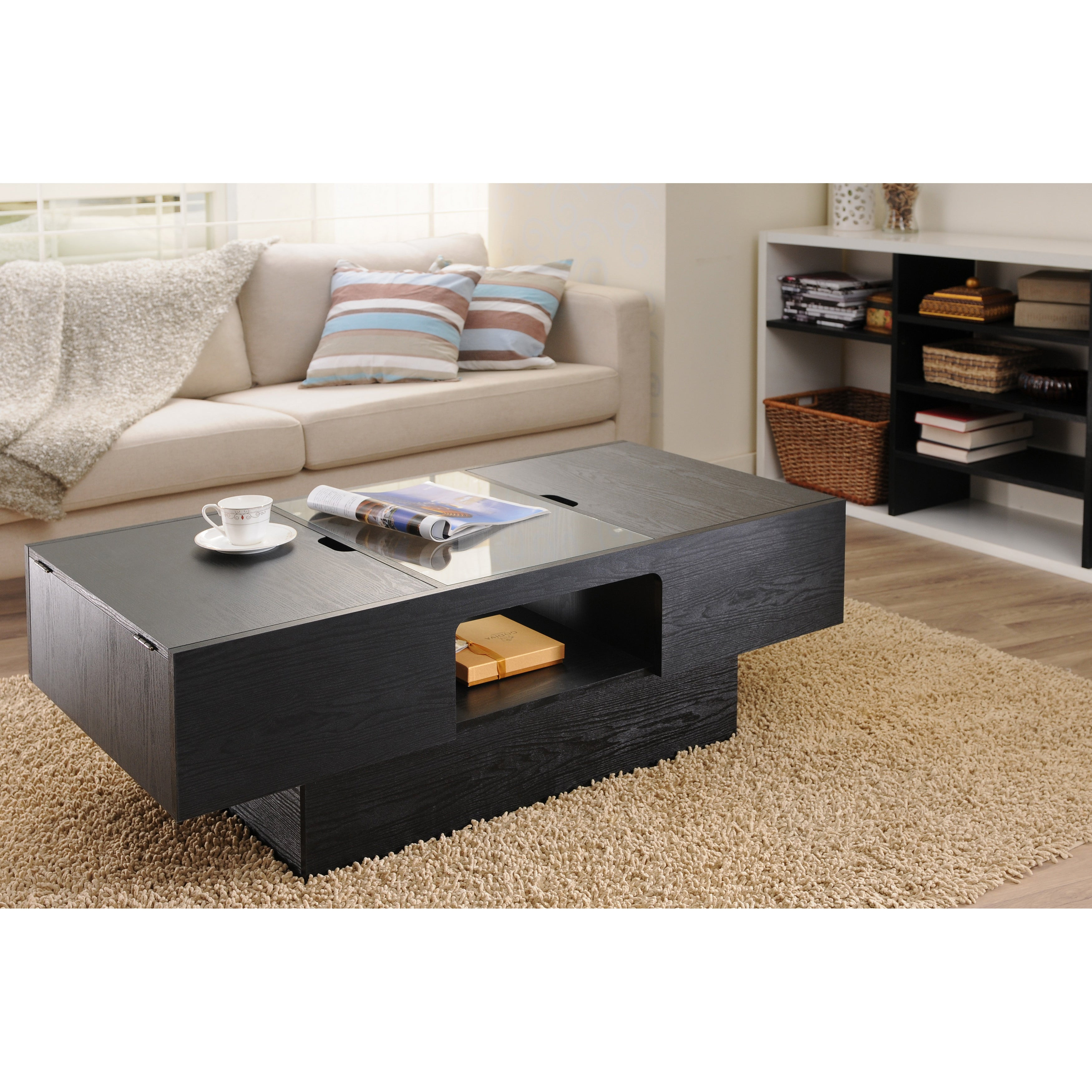 Best ideas about Coffee Table With Hidden Storage
. Save or Pin Furniture of America Stevie Black Finish Hidden Storage Now.