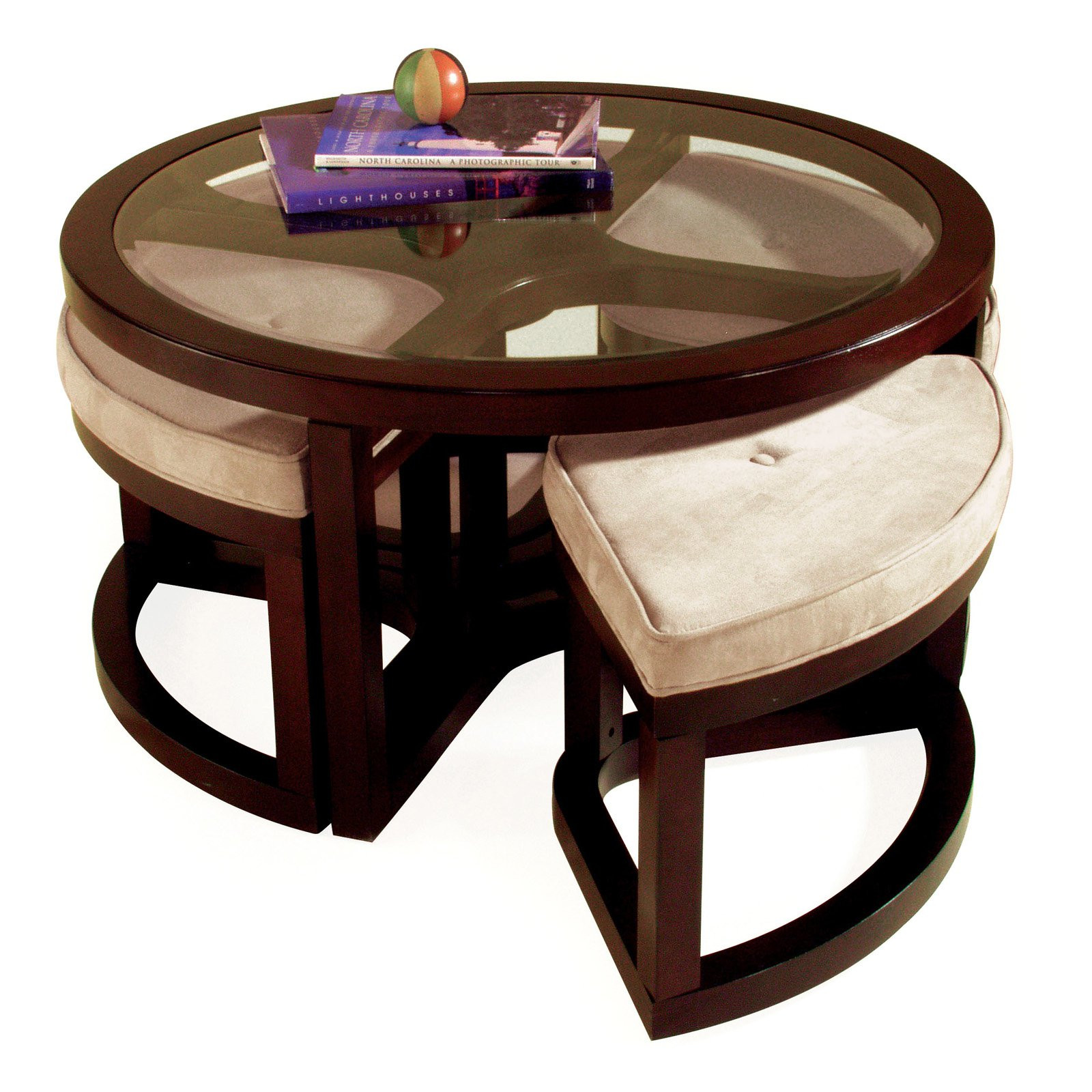 Best ideas about Coffee Table With Stools
. Save or Pin Magnussen T1020 Juniper Wood Round Coffee Table with 4 Now.