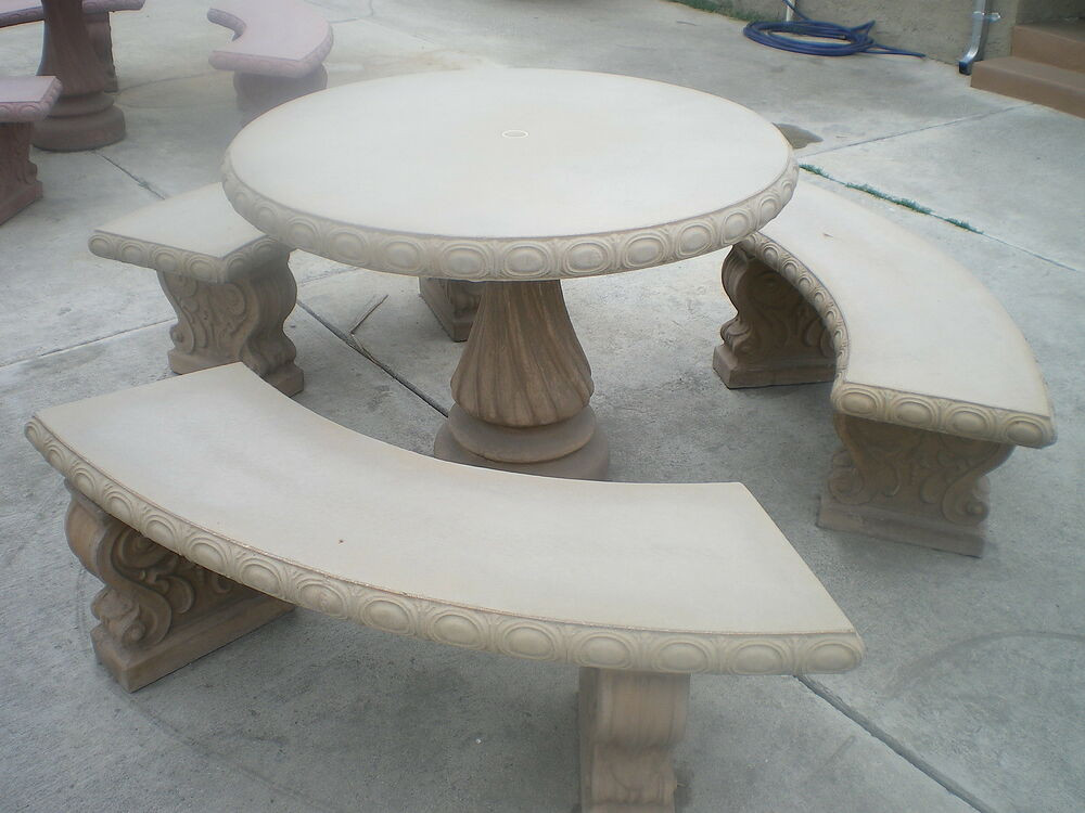 Best ideas about Concrete Patio Furniture
. Save or Pin CONCRETE CEMENT TAN COLORED ROUND PATIO PICNIC TABLE WITH Now.