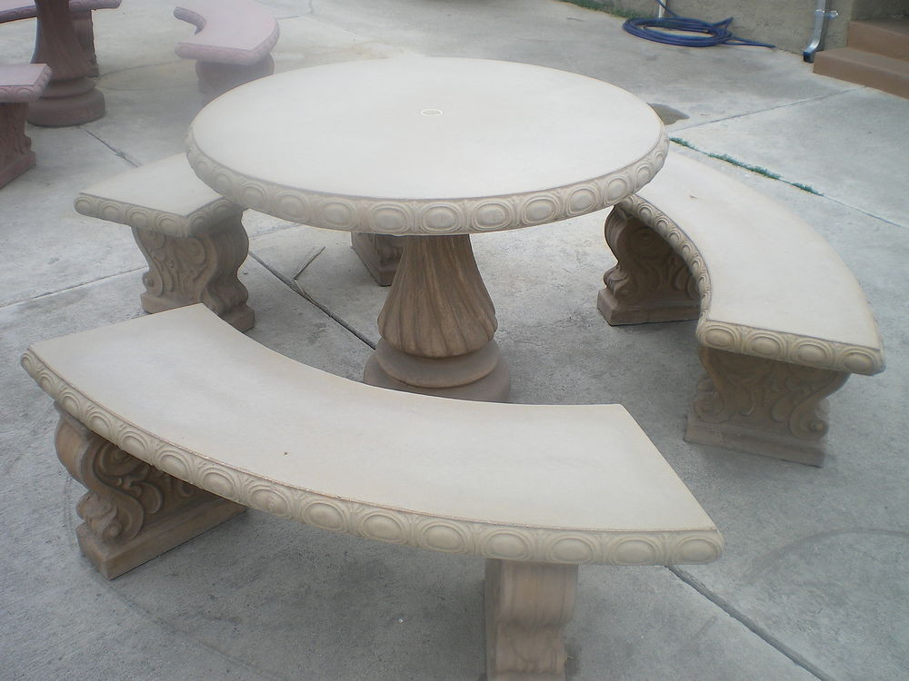 Best ideas about Concrete Patio Table
. Save or Pin CONCRETE CEMENT TAN COLORED ROUND PATIO PICNIC TABLE WITH Now.