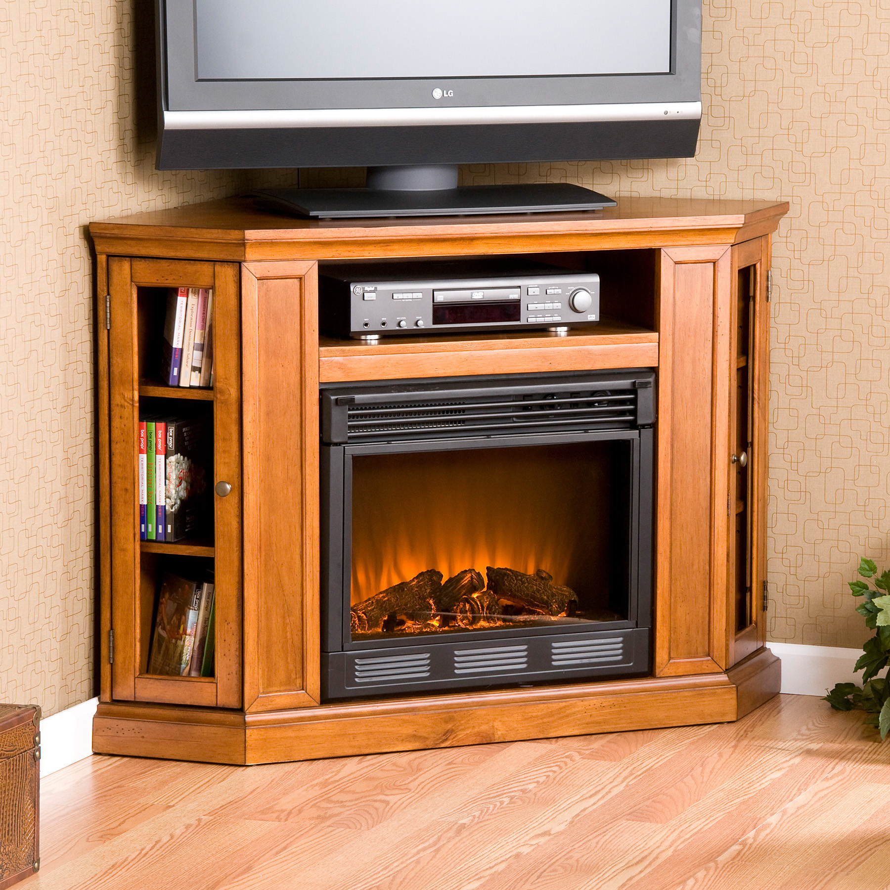 Best ideas about Corner Fireplace Tv Stands
. Save or Pin SEI Media Corner TV Stand Electric Fireplace FA9317E Now.