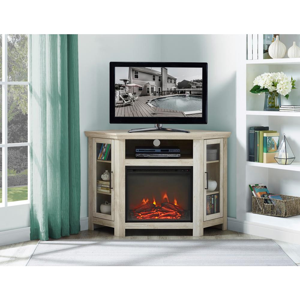 Best ideas about Corner Fireplace Tv Stands
. Save or Pin Walker Edison Furniture pany 48 in White Oak Wood Now.