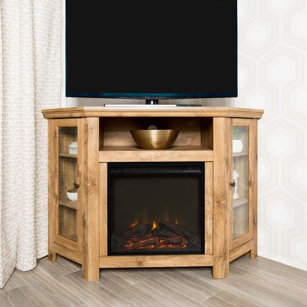 Best ideas about Corner Fireplace Tv Stands
. Save or Pin Barnwood 48 inch Corner Fireplace TV Stand Free Shipping Now.