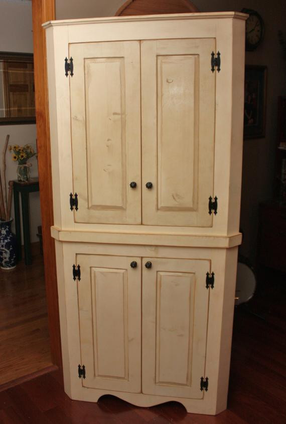 Best ideas about Corner Pantry Cabinet
. Save or Pin Hutch China Corner FREE SHIPPING Cabinet Pantry Shabby Now.