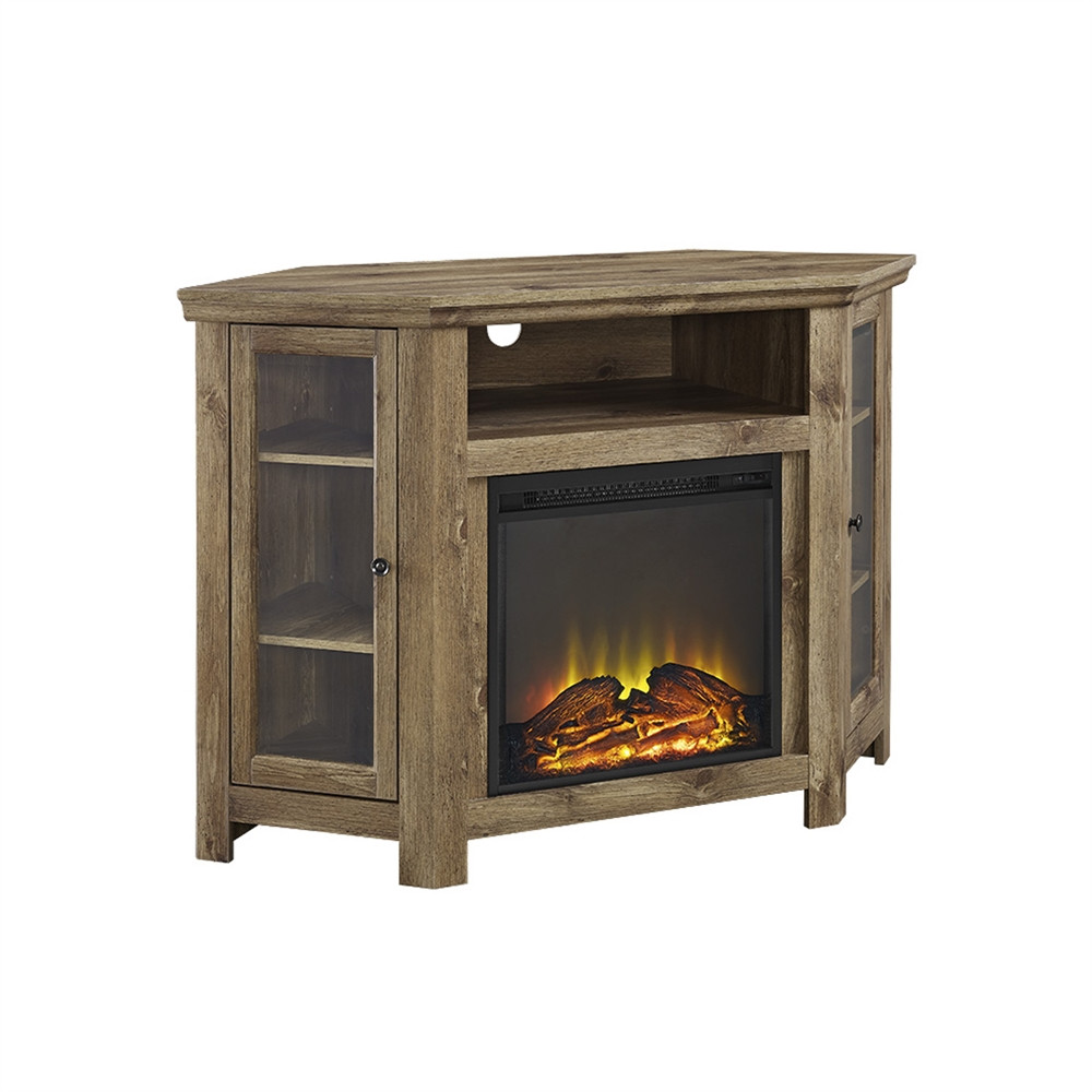 Best ideas about Corner Tv Stands With Fireplace
. Save or Pin 48" Corner Fireplace TV Stand Barnwood Now.