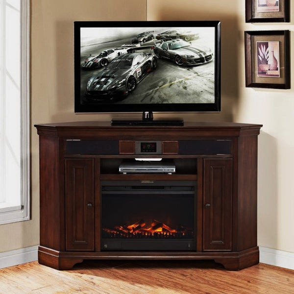 Best ideas about Corner Tv Stands With Fireplace
. Save or Pin Mulberry Corner TV Stand with Built in Surround Sound and Now.