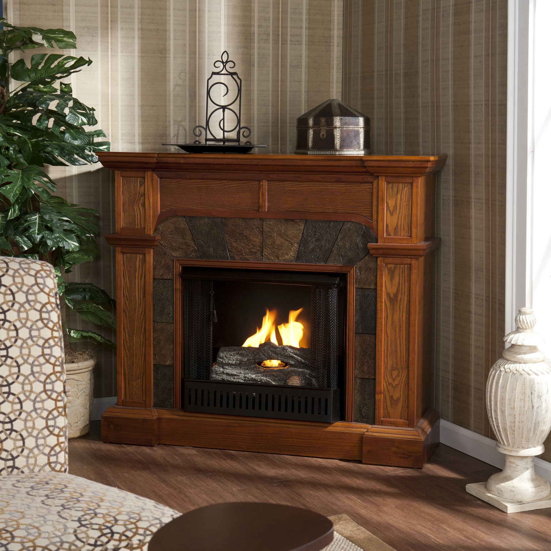 Best ideas about Corner Tv Stands With Fireplace
. Save or Pin Cartwright Mission Oak Corner Flat Wall GEL FUEL Now.
