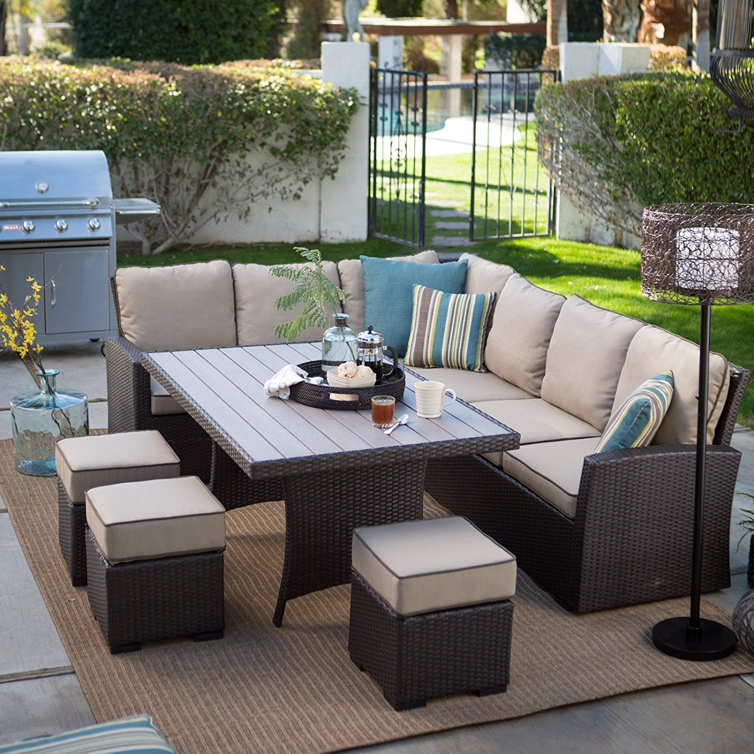 Best ideas about Costco Patio Sets
. Save or Pin Dark Brown Modern All Weather Wicker Aluminum Sofa Outdoor Now.