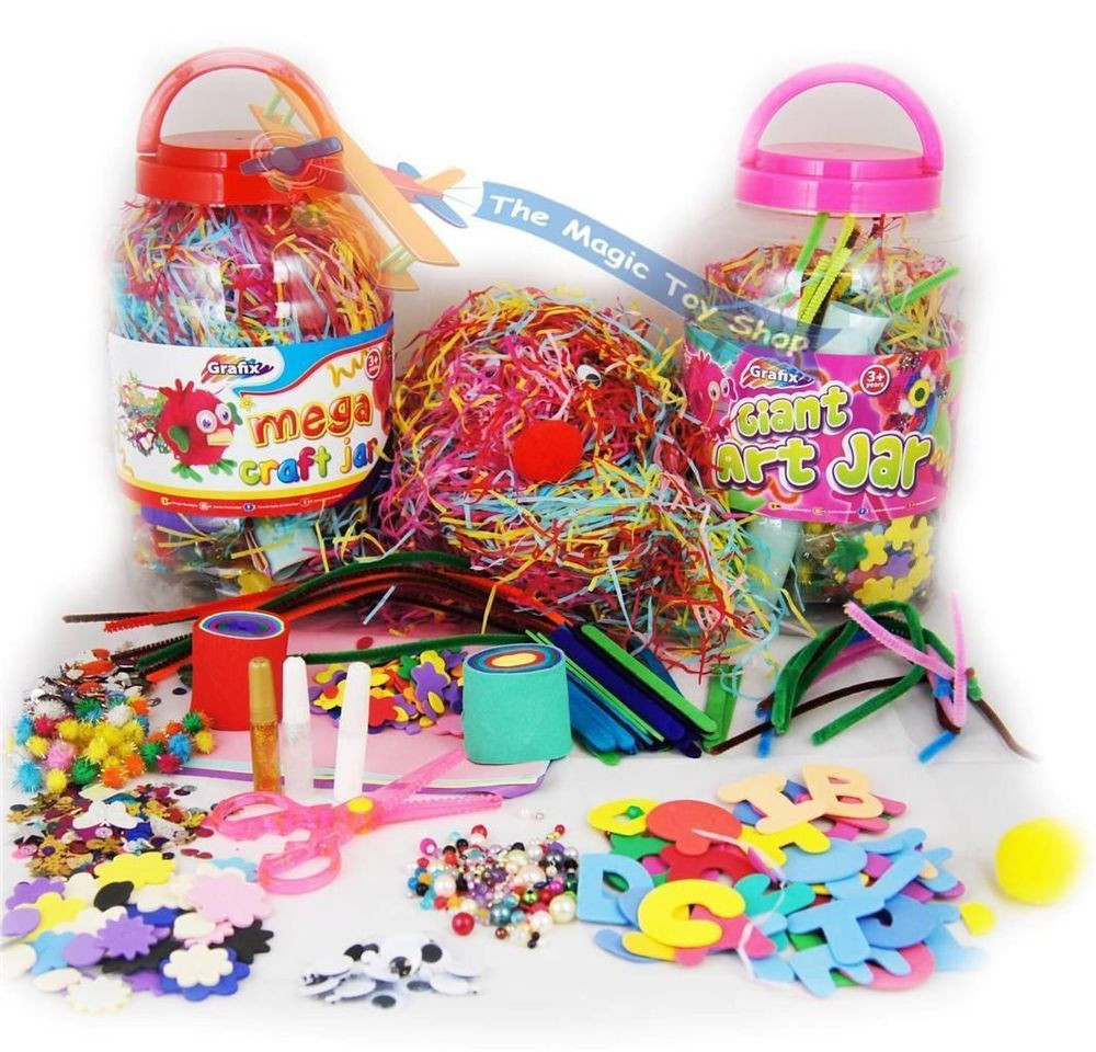 Best ideas about Craft Sets For Toddlers
. Save or Pin Childrens Kids Mega Craft Jar Giant Art Set Pom Poms Beads Now.