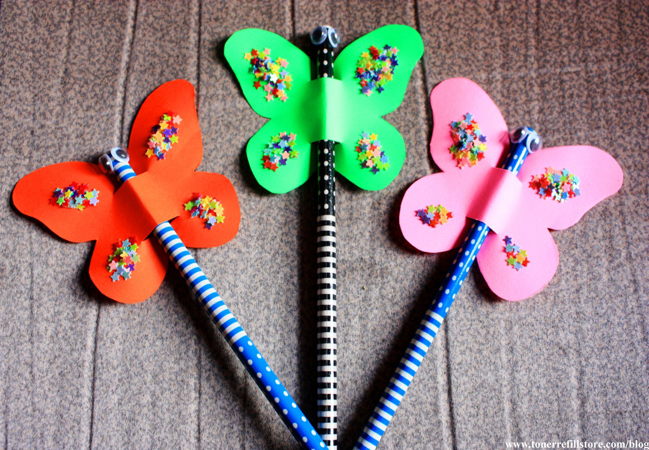 Best ideas about Crafts For Kids Easy
. Save or Pin Summer Crafts for Kids Butterfly Pencil Topper Now.