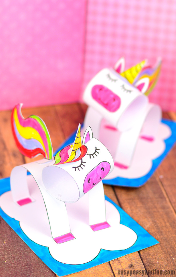 Best ideas about Crafts For Kids To Make
. Save or Pin 3D Construction Paper Unicorn Craft Printable Template Now.