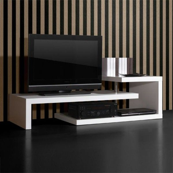 Best ideas about Creative Tv Stand Ideas . Save or Pin TV stand in white creative execution Now.