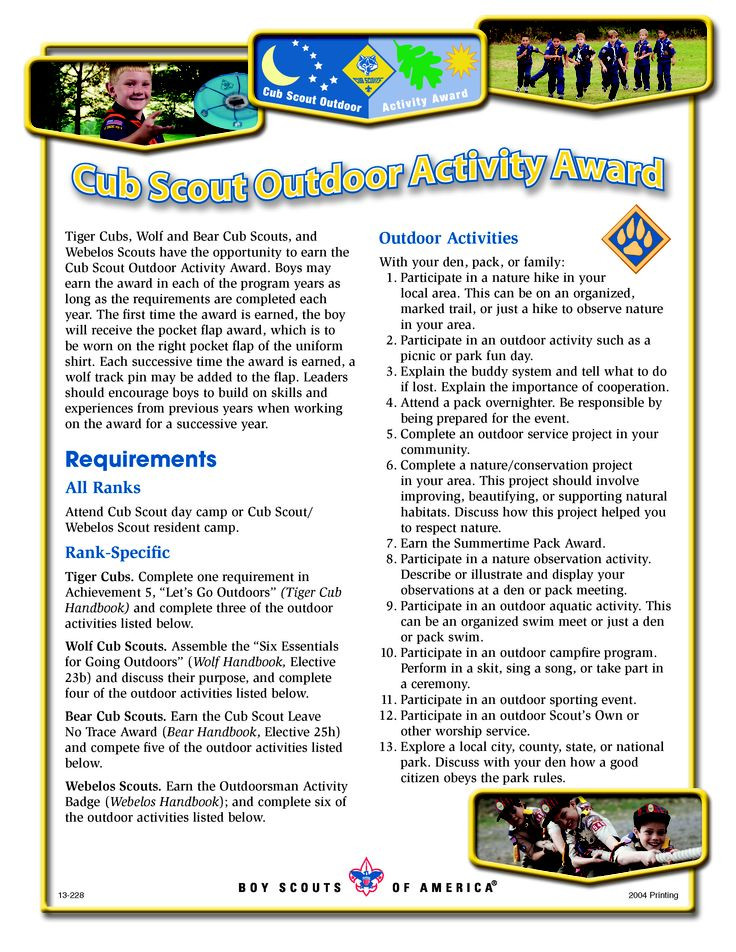 Best ideas about Cub Scout Outdoor Activity Award
. Save or Pin Outdoor Activity cub scout other awards Now.