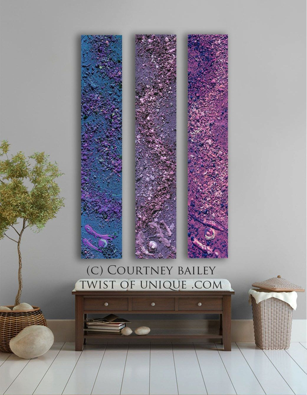Best ideas about Custom Wall Art
. Save or Pin Abstract Paintings 3 panel CUSTOM wall art Purple Now.