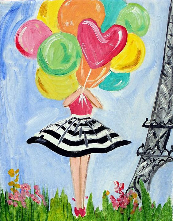 Best ideas about Cute Painting Ideas
. Save or Pin Lady with balloons cute beginner painting idea Now.