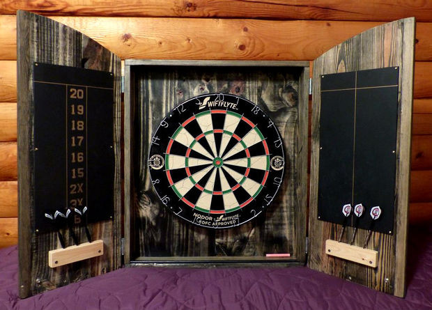 Best ideas about Dart Board Cabinet DIY
. Save or Pin Dartboard cabinet from pallets Now.